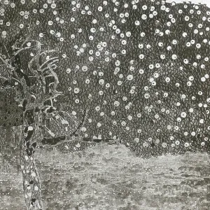 Gustav Klimt. The Golden Apple tree. 1903. The painting was probably destroyed at Castle Immendorf in 1945. Lantern slide