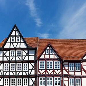 Half-timbered houses in the market square of Eschwege, Werra-Meissner district, Hesse, Germany, Europe