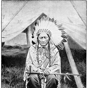 halftone print of Sitting Bull, Hunkpapa Lakota chief