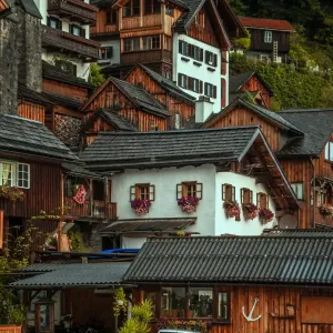 Hallstatt Village Houses Print Hallstatt Village Houses Print