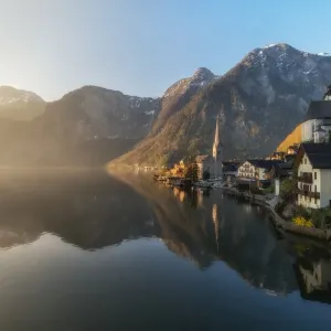 Hallstatt in morning time, Austria Hallstatt in morning time, Austria