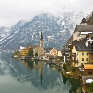 Hallstatt Winter Print, Austria Hallstatt Winter Print, Austria