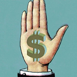 Hand With Dollar Sign on Palm
