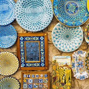 Handmade ceramics souvenirs in Amalfi, Italy