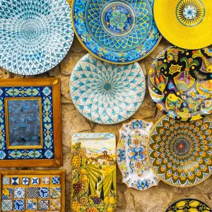 Handmade ceramics souvenirs in Amalfi, Italy