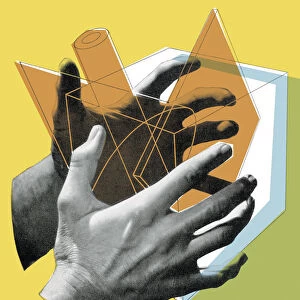 Hands Holding Geometric Shapes