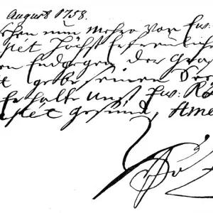 Handwriting of Hans Joachim von Zieten, general and confidante of Frederick the Great Handwriting of Hans Joachim von Zieten, general and confidante of Frederick the Great