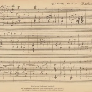 Handwritten manuscript by Ludwig van Beethoven, facsimile, published 1885