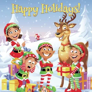 Happy Holidays Cartoon Scene