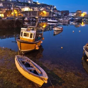 Mevagissey Harbour at Night Print Mevagissey Harbour at Night Print