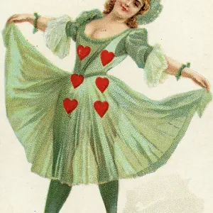 Hard a Port Cut Plug Playing Card, Six of Hearts, 1890s