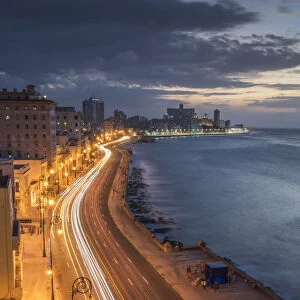 Havana. Night view of El Malecon