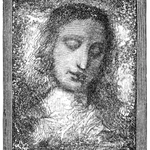Leonardo Da Vinci's Antique Print of Christ's Head Leonardo Da Vinci's Antique Print of Christ's Head