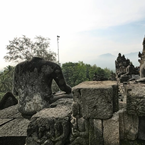 Headless Buddha Statue At Borobudur Temple