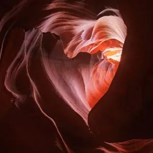 Heart Shaped Abstract Curves Print - Antelope Canyon Sandstone Formation Heart Shaped Abstract Curves Print - Antelope Canyon Sandstone Formation