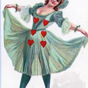 Ten of Hearts Playing Card, Hard A Port Cut Plug Tobacco Card, 1890s