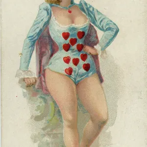 Ten of Hearts Playing Card, Hard A Port Cut Plug Tobacco Card, 1890s