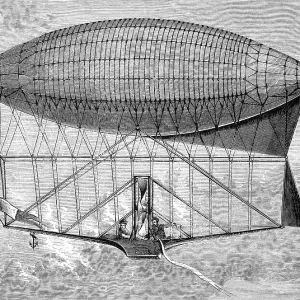 Henri Dupuy de Lome Navigable Balloon, First Design (October 1870) - 19th Century Henri Dupuy de Lome Navigable Balloon, First Design (October 1870) - 19th Century