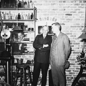 Henry Ford and Charles Edison Conversing in Shop Henry Ford and Charles Edison Conversing in Shop