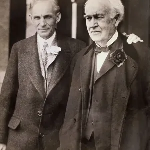 Henry Ford and Thomas Edison Posing Affectionately Henry Ford and Thomas Edison Posing Affectionately