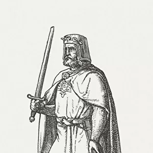 Henry I (c. 876-936), wood engraving, published in 1881