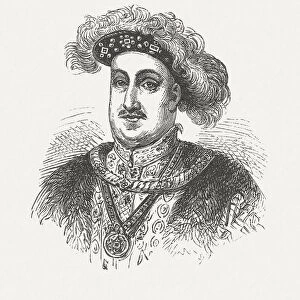 Henry VIII of England (1491-1547), wood engraving, published in 1881