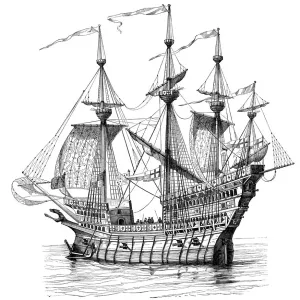 Henry VIII's Warship Leaving Dover Print