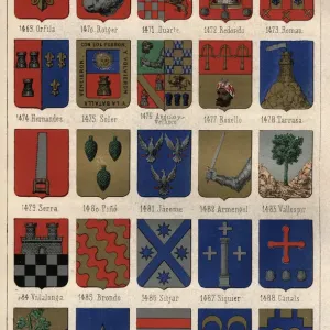 Heraldry, Coats of Arms of Spain, 19th Century Heraldry, Coats of Arms of Spain, 19th Century