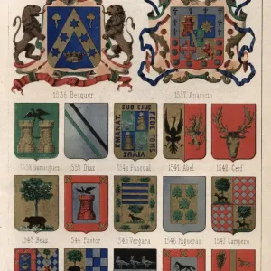 Heraldry, Coats of Arms of Spain, 19th Century Heraldry, Coats of Arms of Spain, 19th Century