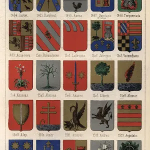 Heraldry, Coats of Arms of Spain, 19th Century Heraldry, Coats of Arms of Spain, 19th Century