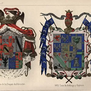 Coats of Arms and Heraldic Badges. Collection: Coats of Arms Engravings 19th Century