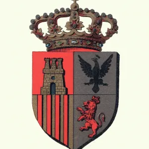 Heraldry - Heraldic crown and shield insignia Heraldry - Heraldic crown and shield insignia