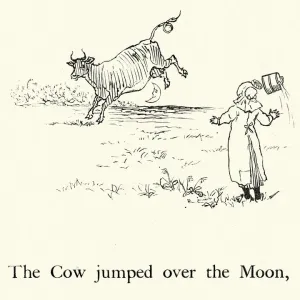 Vintage Randolph Caldecott Print: The Cow Jumped Over the Moon Vintage Randolph Caldecott Print: The Cow Jumped Over the Moon