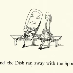 Vintage Randolph Caldecott Print of Hey Diddle Diddle Vintage Randolph Caldecott Print of Hey Diddle Diddle