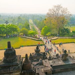 High angle view from Borobudur, Indonesia