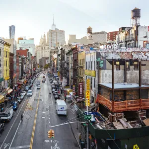 High angle view of Chinatown from Manhattan bridge