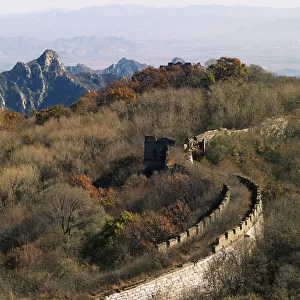 high angle view of mutianyu section of the great wall of china