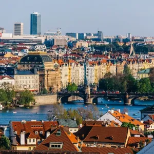 High angle view of Prague Old Town, Czech Republic High angle view of Prague Old Town, Czech Republic