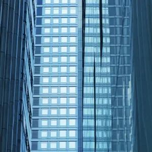 High rise buildings with glass facades High rise buildings with glass facades