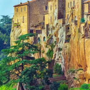 The hilltop town of Pitigliano in the province of Grosseto, southern Tuscany (Italy)