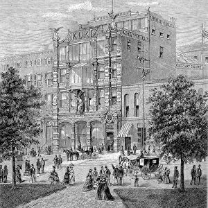 Historical illustration of the new building of Wilhelm Kurtz Photography in New York, USA, 1880, William Kurtz, 1833 to 1904 was a German-American artist, illustrator and photographer, Historical