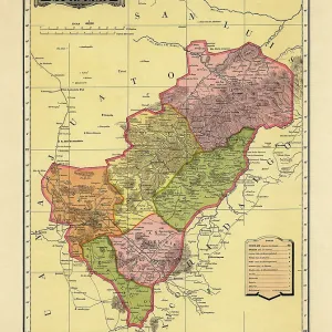 Historical Map of the Country of Mexico, Published in 1885. Estados Unidos Mexicanos, Queretaro