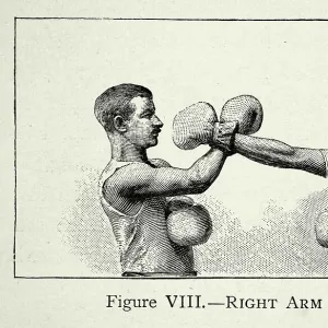 History of Boxing, two boxers, positions, right arm guard, blocking punch, Victorian combat sports, 19th Century