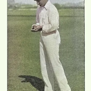 History of Cricket, Fielder catching the ball high, 19th Century vintage photograph