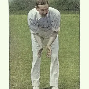 History of Cricket, Fielder ready for a catch, 19th Century vintage photograph