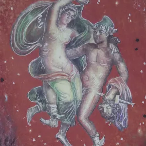 Fresco Wall Painting Print, Ancient Artwork