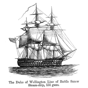 Vintage HMS Duke of Wellington Print Vintage HMS Duke of Wellington Print