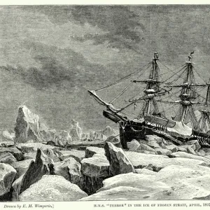 HMS Terror frozen in the ice, 1837