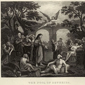 Hogarth s, Jesus healing man at Pool of Bethesda