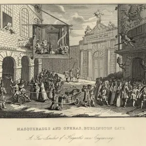 William Hogarth's Masquerades and Operas Print, 1723 William Hogarth's Masquerades and Operas Print, 1723
